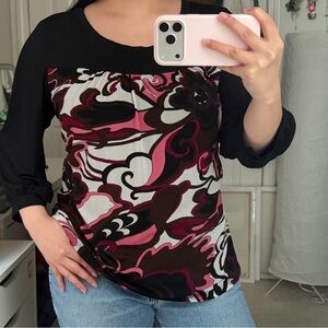 Stylish Black and Pink Women's Blouse